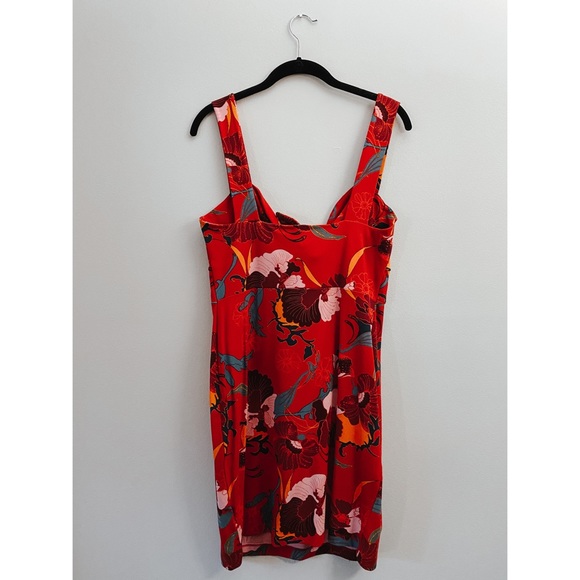 Free People Red Floral Cut Out Knot Dress - Picture 7 of 7